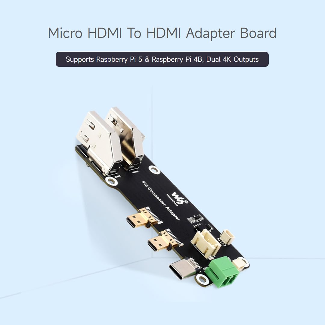 Foto 5 pulgar | Adaptador Waveshare Micro Hdmi A Hdmi Para Raspberry Pi 5/4b - Venta Internacional.