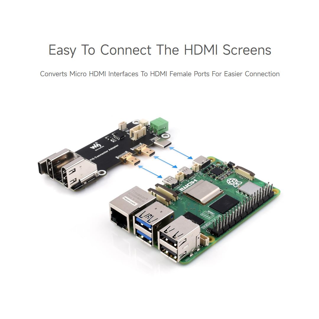 Foto 6 pulgar | Adaptador Waveshare Micro Hdmi A Hdmi Para Raspberry Pi 5/4b - Venta Internacional.