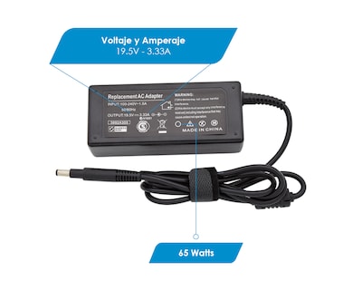 Foto 3 | Cargador para Laptop Compatible con Hp 19.5v 3.33a Bala Punta de 4.8 x 1.7mm