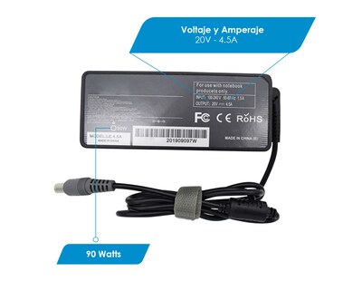 Foto 3 | Cargador para Laptop Compatible con Lenovo 20v 4.5a Pin Punta 7.9 x 5.0mm