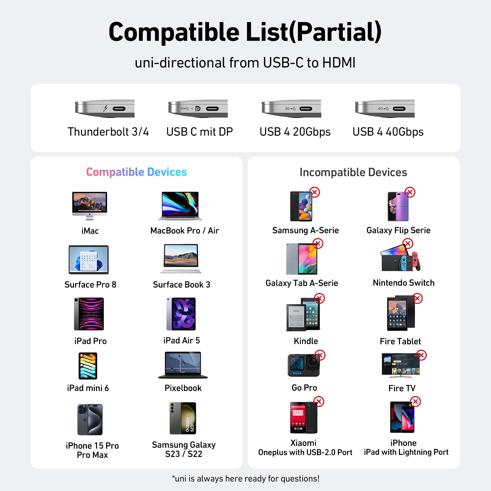 Foto 8 pulgar | Adaptador Usb C A Hdmi Uni 4k Para Macbook Pro/air, Chromebook - Venta Internacional.