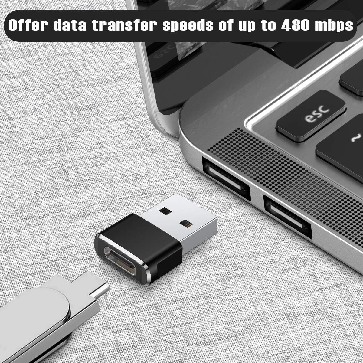 Foto 4 | Adaptador Usb A Usb C Basesailor, Paquete De 2 Para Iphone Y Más - Venta Internacional.