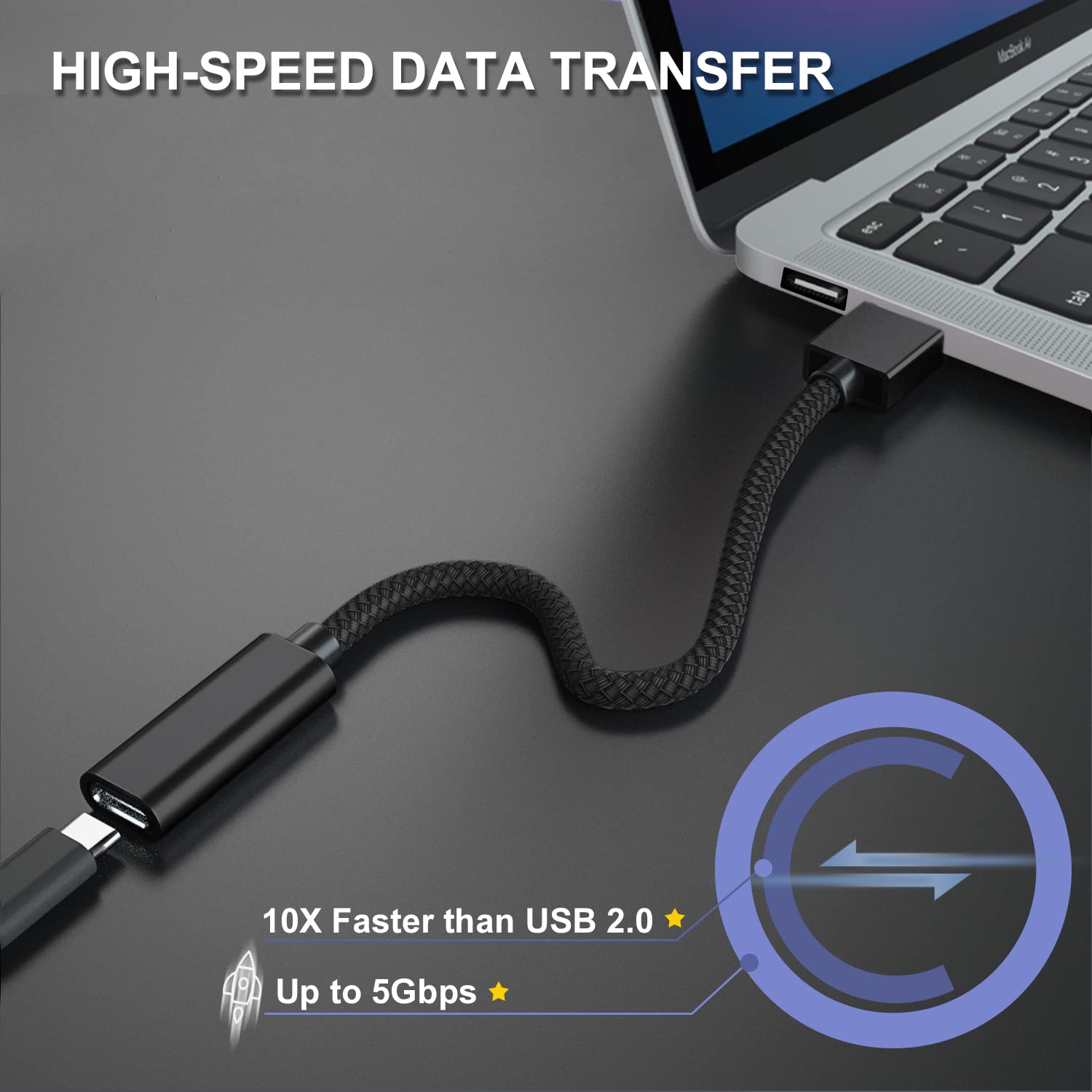Foto 6 pulgar | Adaptador De Cable Basesailor Usb C Hembra A Usb 3.0 Macho, Paquete De 2 - Venta Internacional.