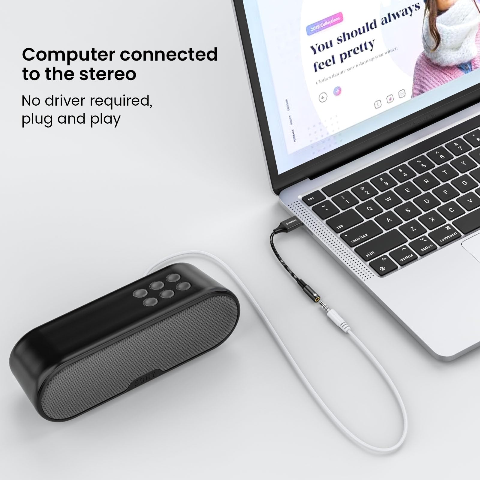 Foto 5 | Adaptador Usb A Conector De Audio Moswag De 20 Cm Con Estéreo Auxiliar De 3,5 Mm - Venta Internacional.