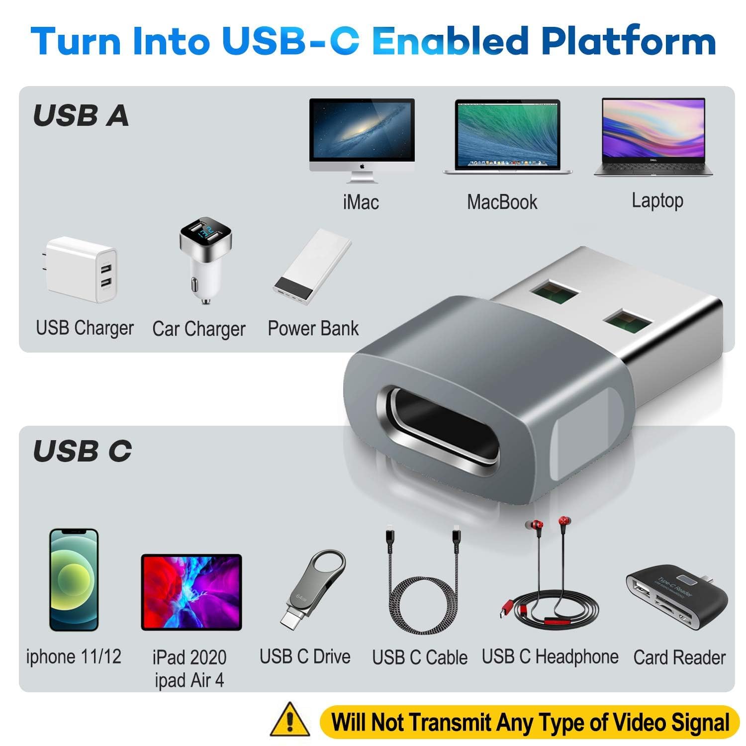 Foto 4 pulgar | Adaptador Usb A Usb C Basesailor Tipo C Hembra A Macho, Paquete De 3 - Venta Internacional.