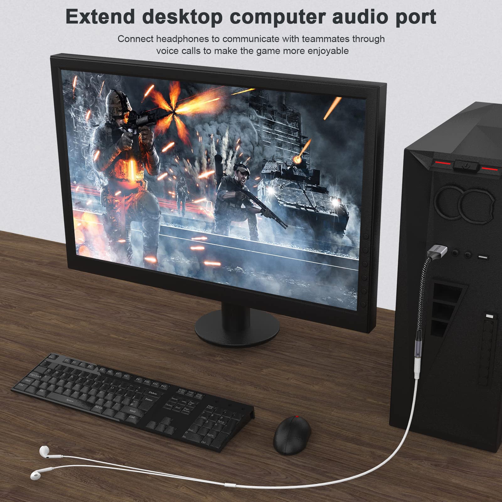 Foto 3 | Adaptador Usb A Conector De Audio Moswag De 20 Cm Con Estéreo Auxiliar De 3,5 Mm - Venta Internacional.