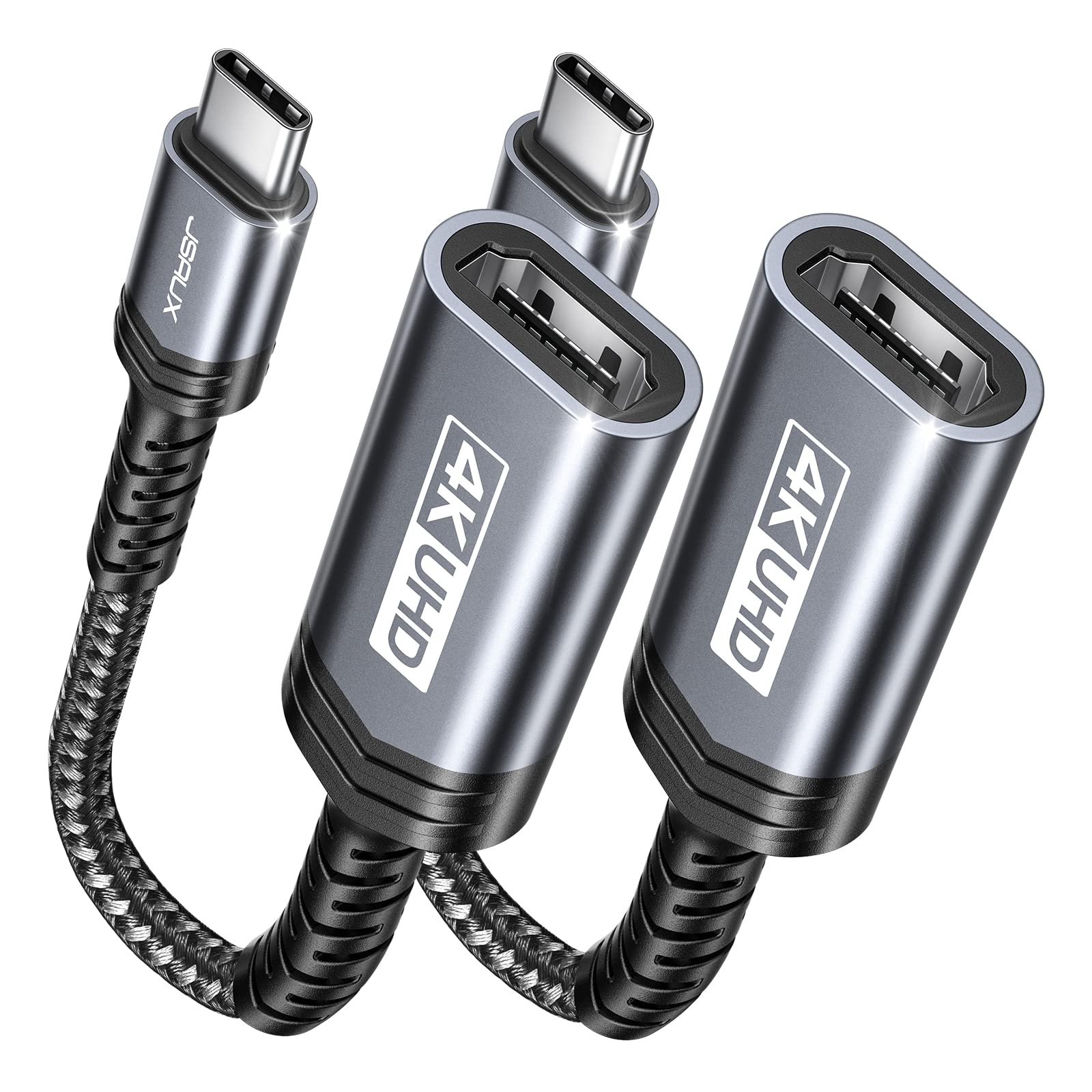 Adaptador Usb C A Hdmi Jsaux 4k Tipo C Thunderbolt 3 Gris  Paquete De 2 - Venta Internacional.