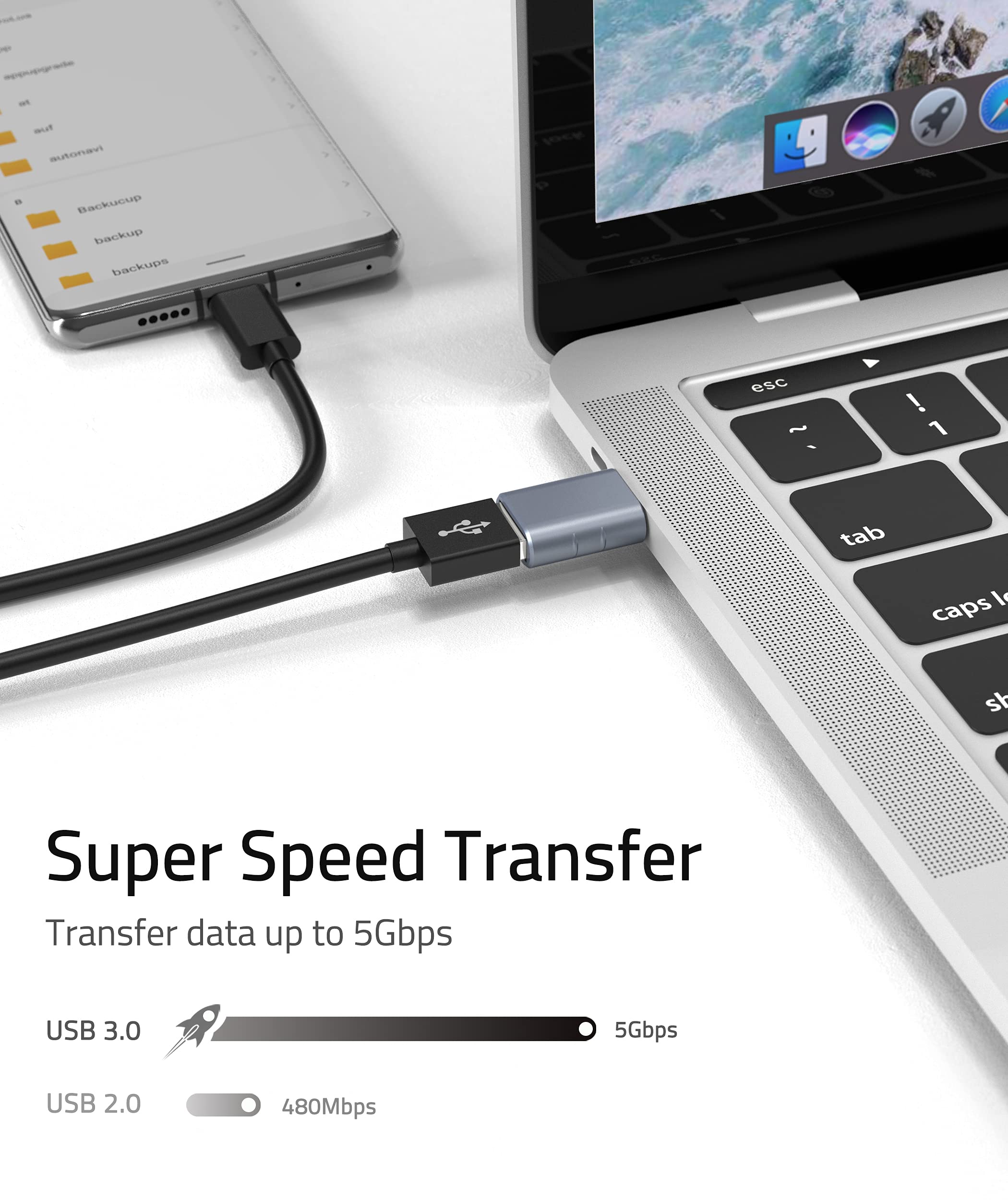 Foto 6 pulgar | Adaptador Usb C Macho A Usb3 Hembra Syntech Para Iphone  Color Azul - Venta Internacional.