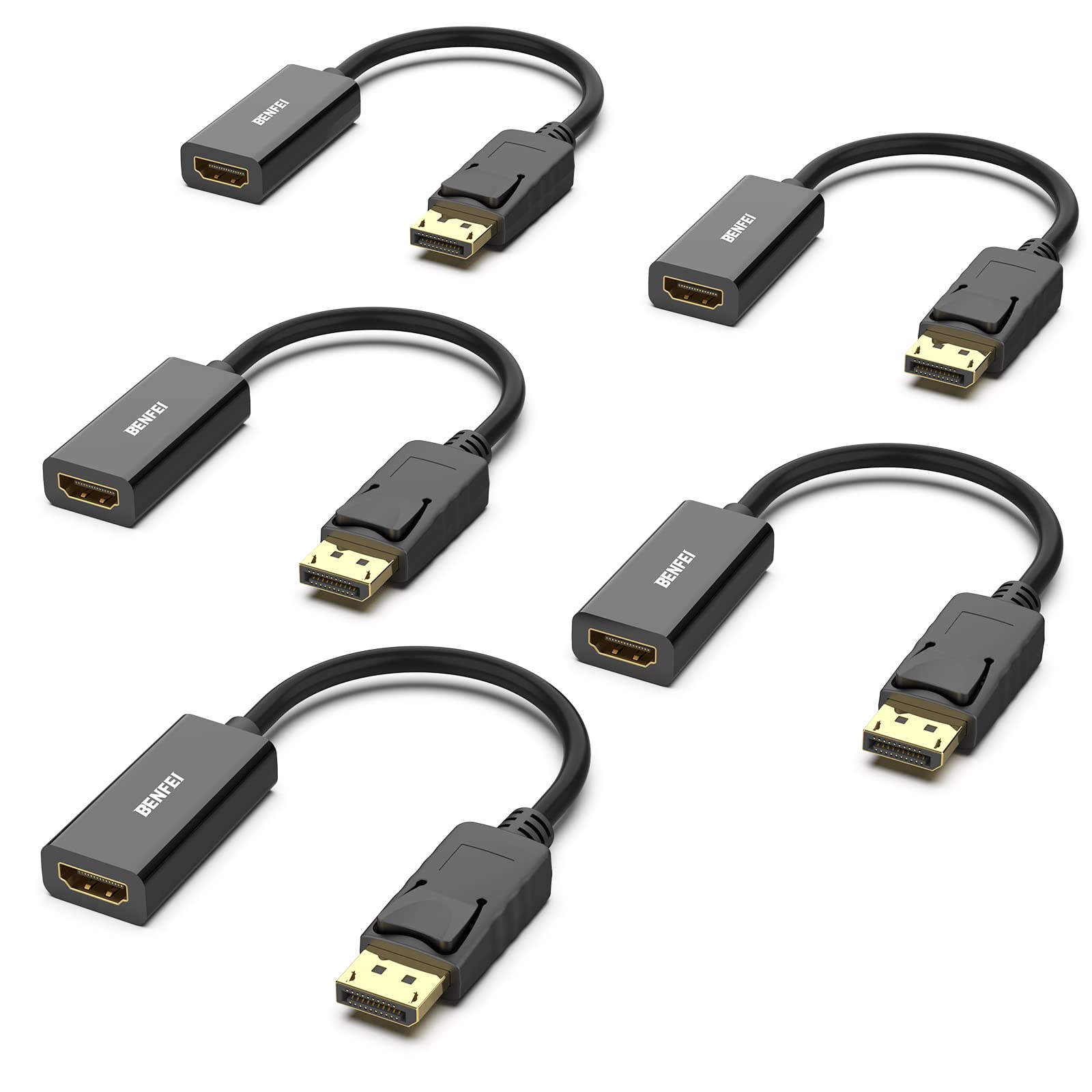 Foto 1 | Adaptador Displayport A Hdmi Benfei 4k  Paquete De 5  Macho A Hembra - Venta Internacional.