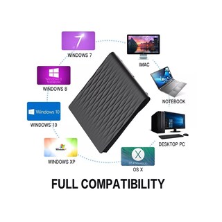 Foto 2 | Grabadora De Dvd, Lector De Cd Externo Usb 3.0+ Tipo C Eo Safe Imports Esi-14399 Negro