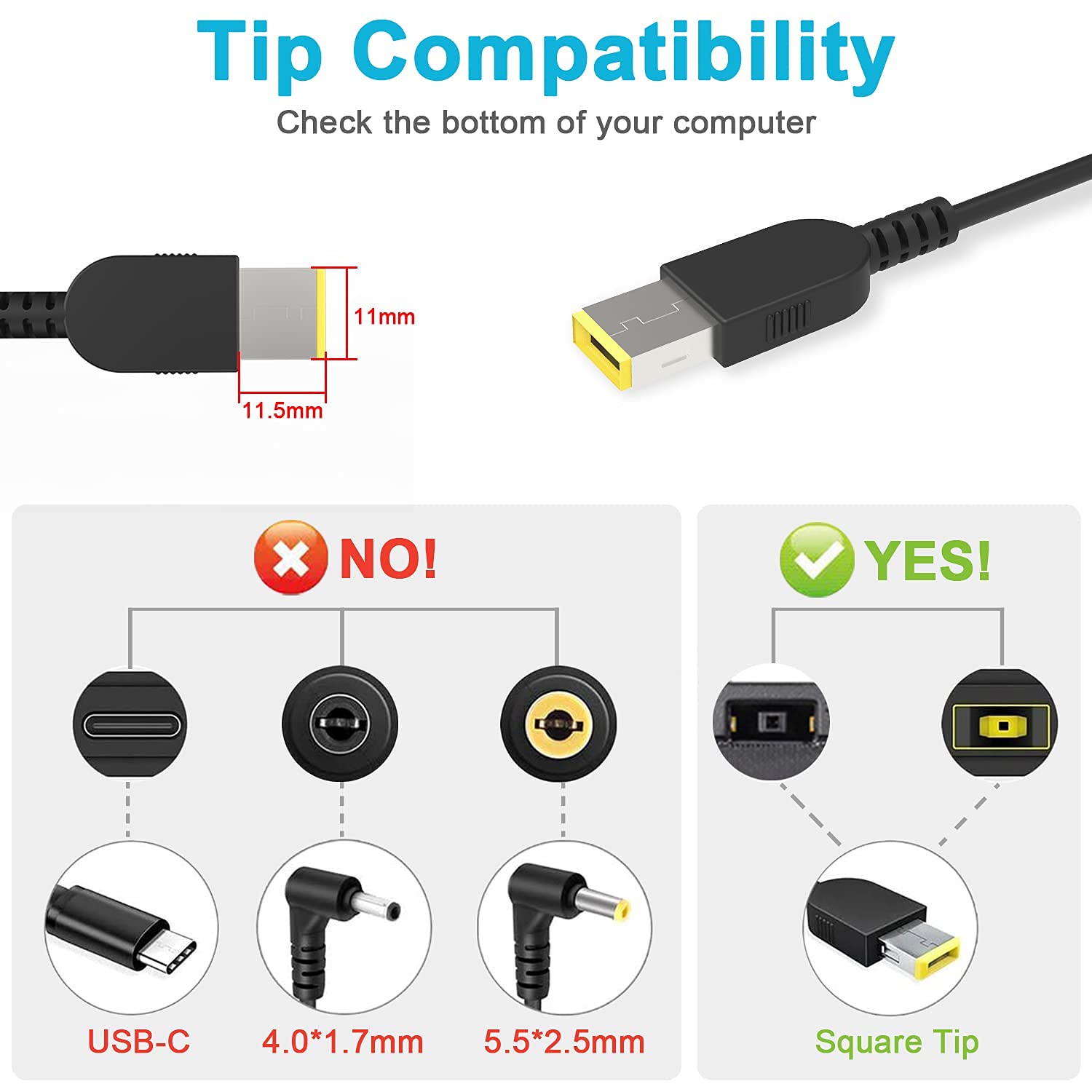 Foto 4 pulgar | Cargador Portátil Wzxhu 65w Para Lenovo Thinkpad T470 T470s T460 - Venta Internacional.