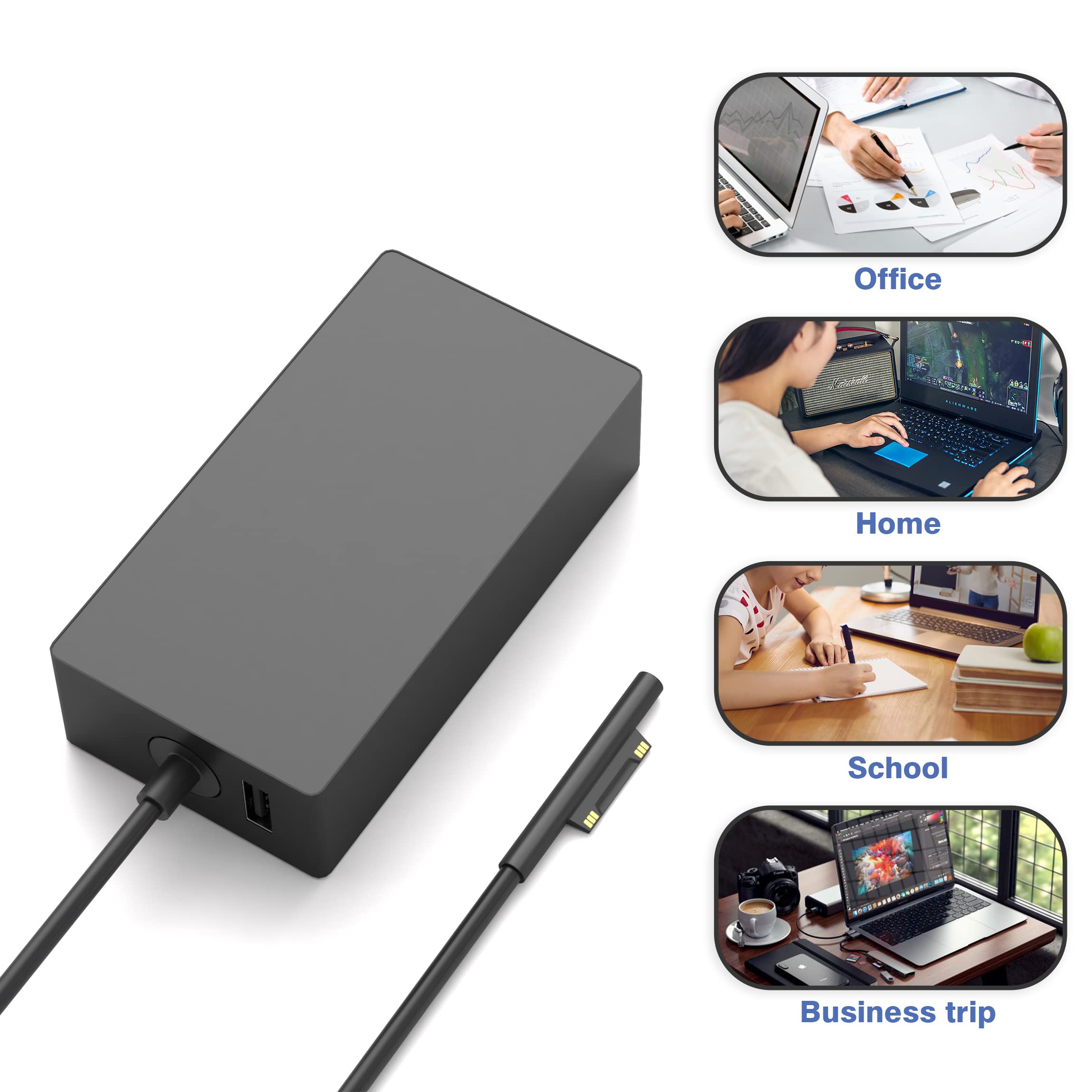 Foto 5 | Cargador Ybruzrub 65w De Repuesto Para Microsoft Surface - Venta Internacional.