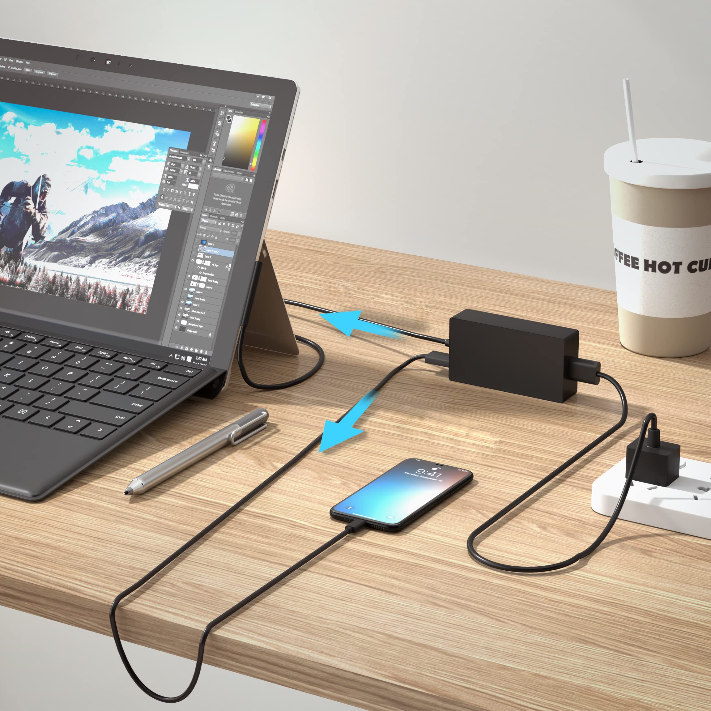 Foto 7 pulgar | Cargador Ybruzrub 65w De Repuesto Para Microsoft Surface - Venta Internacional.
