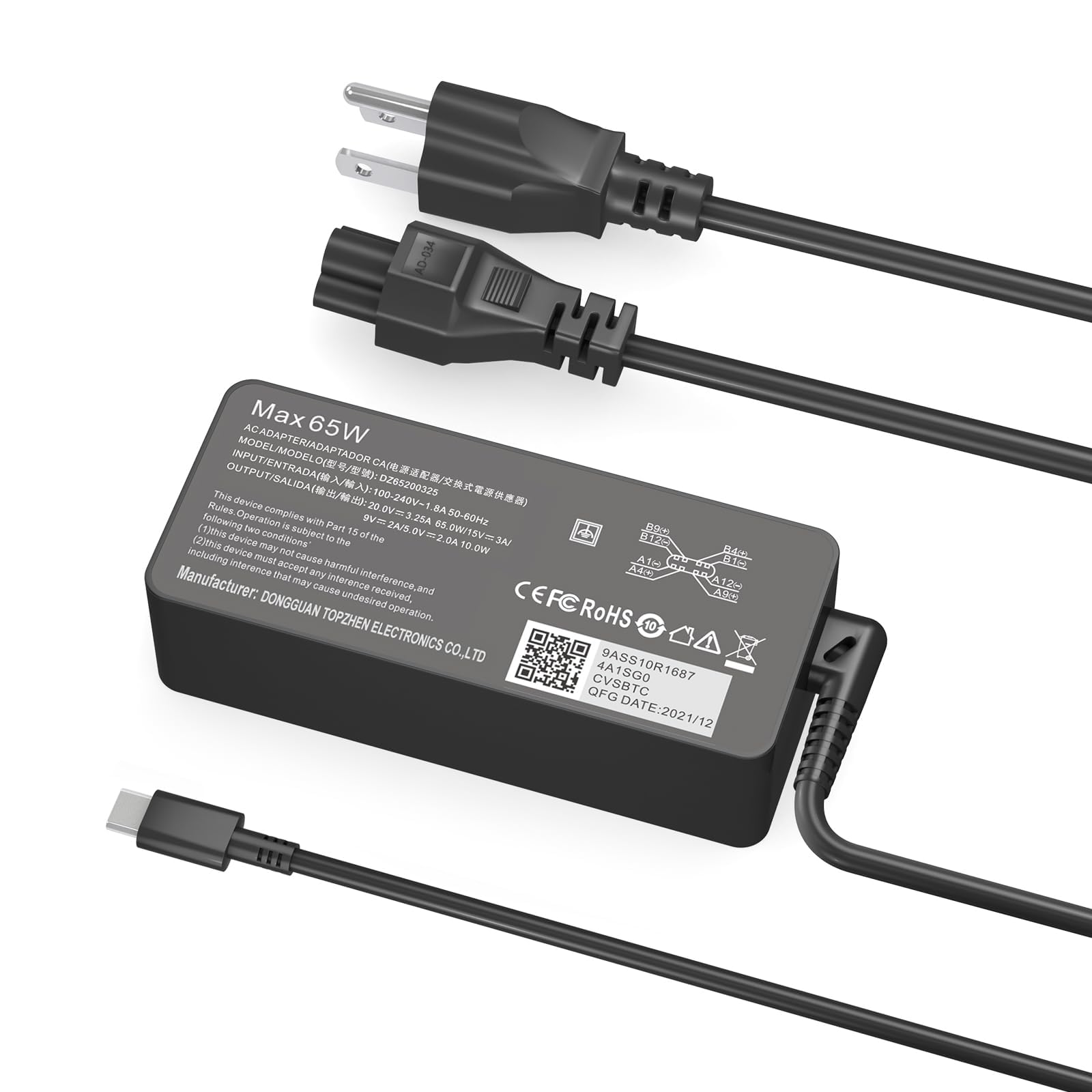 Foto 3 pulgar | Cargador Usb C Dzytnsy 65w Para Lenovo Thinkpad/yoga/chromeboo - Venta Internacional.