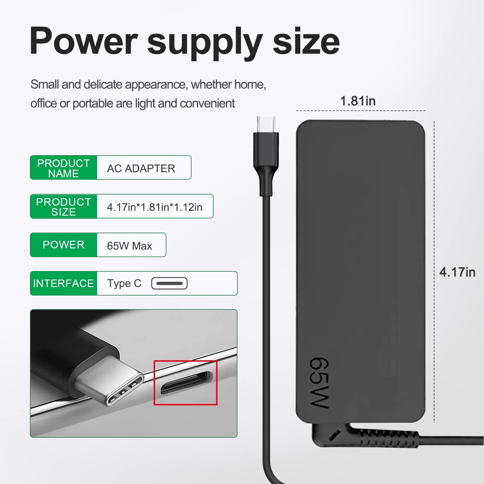 Foto 5 pulgar | Cargador Usb C Dzytnsy 65w Para Lenovo Thinkpad/yoga/chromeboo - Venta Internacional.