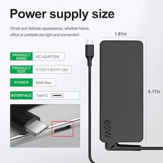 Foto 4 | Cargador Usb C Dzytnsy 65w Para Lenovo Thinkpad/yoga/chromeboo - Venta Internacional.