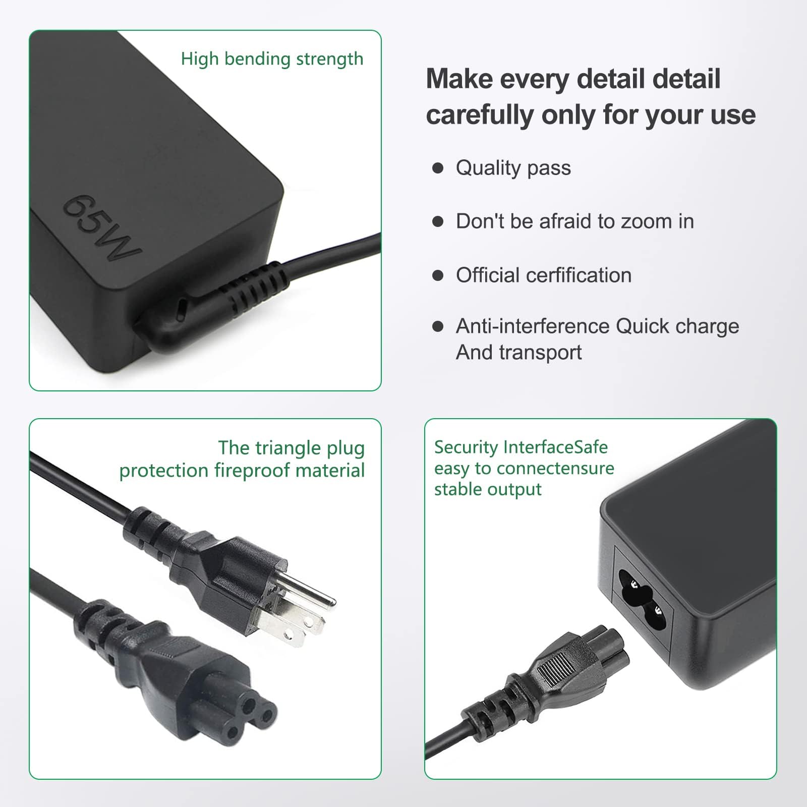 Foto 6 pulgar | Cargador Usb C Dzytnsy 65w Para Lenovo Thinkpad/yoga/chromeboo - Venta Internacional.