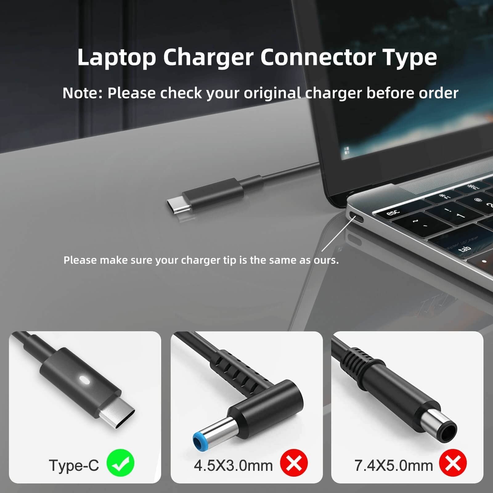 Foto 4 | Adaptador De Corriente Alterna Usb C De 65 W Y 45 W Para Dell Latitude 5420 5520 - Venta Internacional.