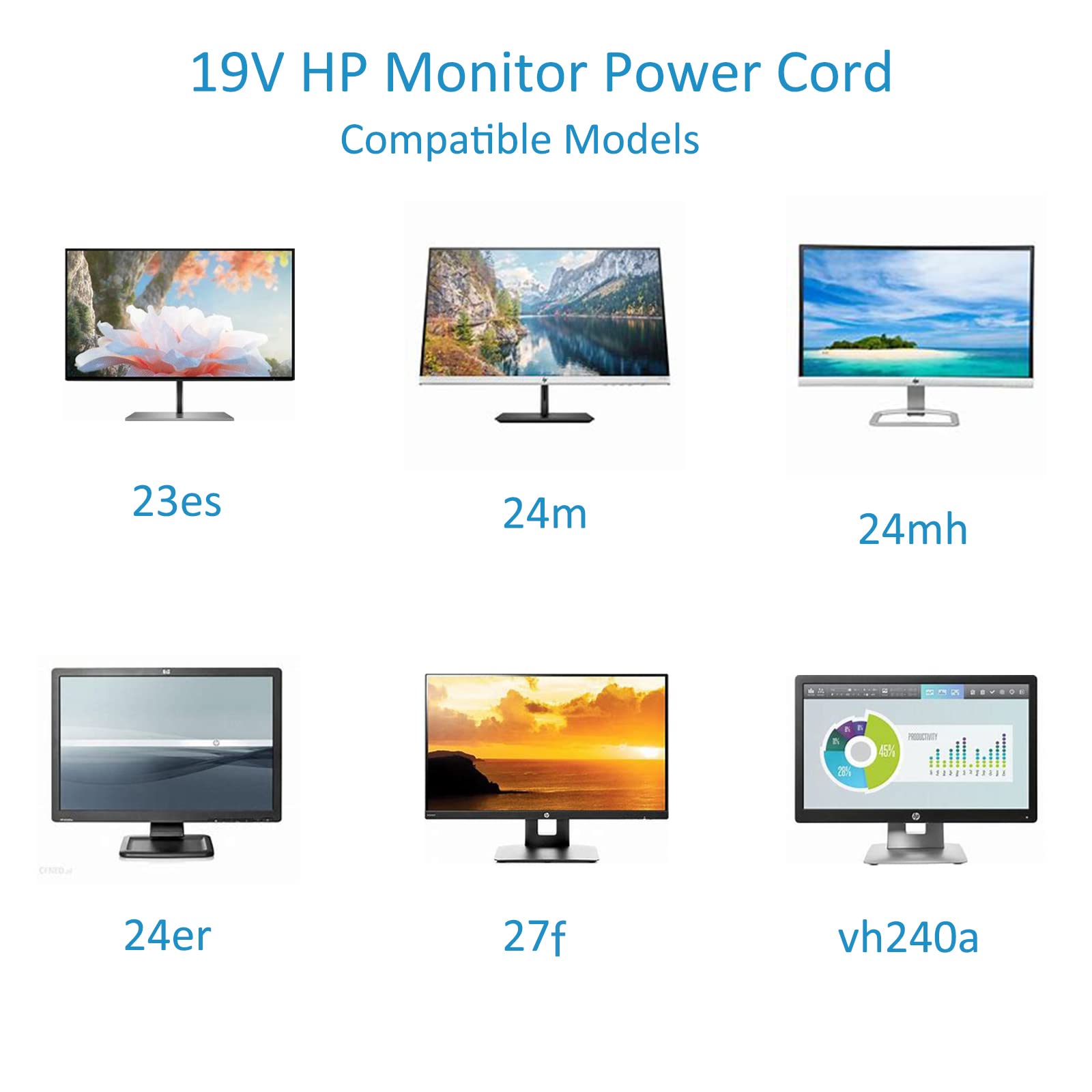 Foto 2 | Fuente De Alimentación Para Hp Monitor 27 25 23.8 23 21.5 20 19v - Venta Internacional.