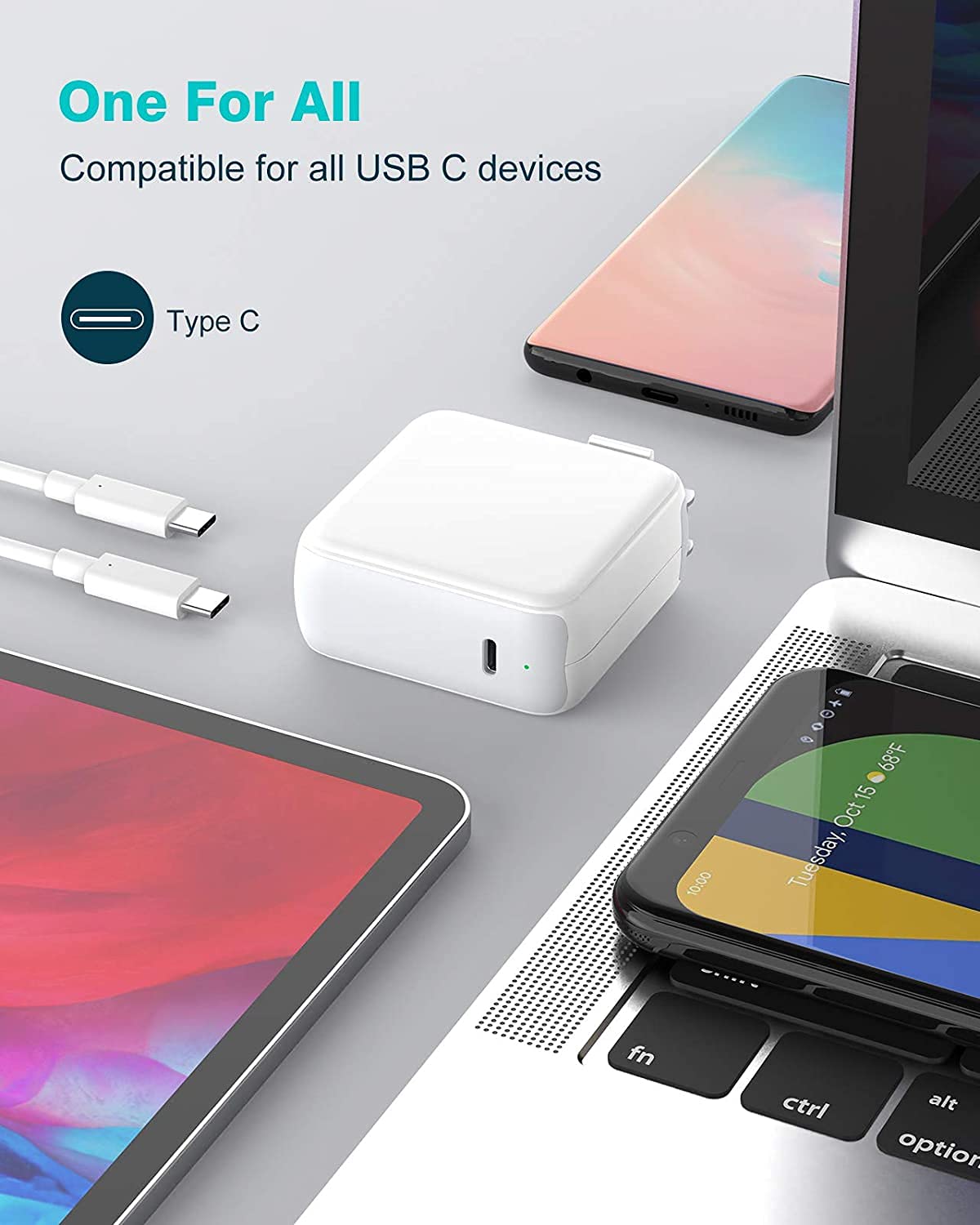 Foto 6 pulgar | Adaptador De Corriente Usb C Charger Ifeart De 67 W Para Macbook Air/pro - Venta Internacional.