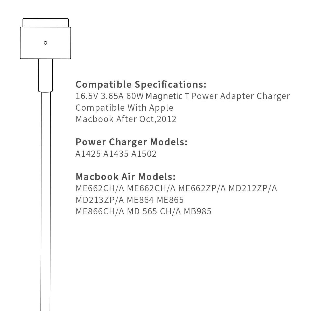 Foto 8 pulgar | Cargador Sweeada Con Punta Magnética En T De 60 W Para Mac Book Pro/air - Venta Internacional.