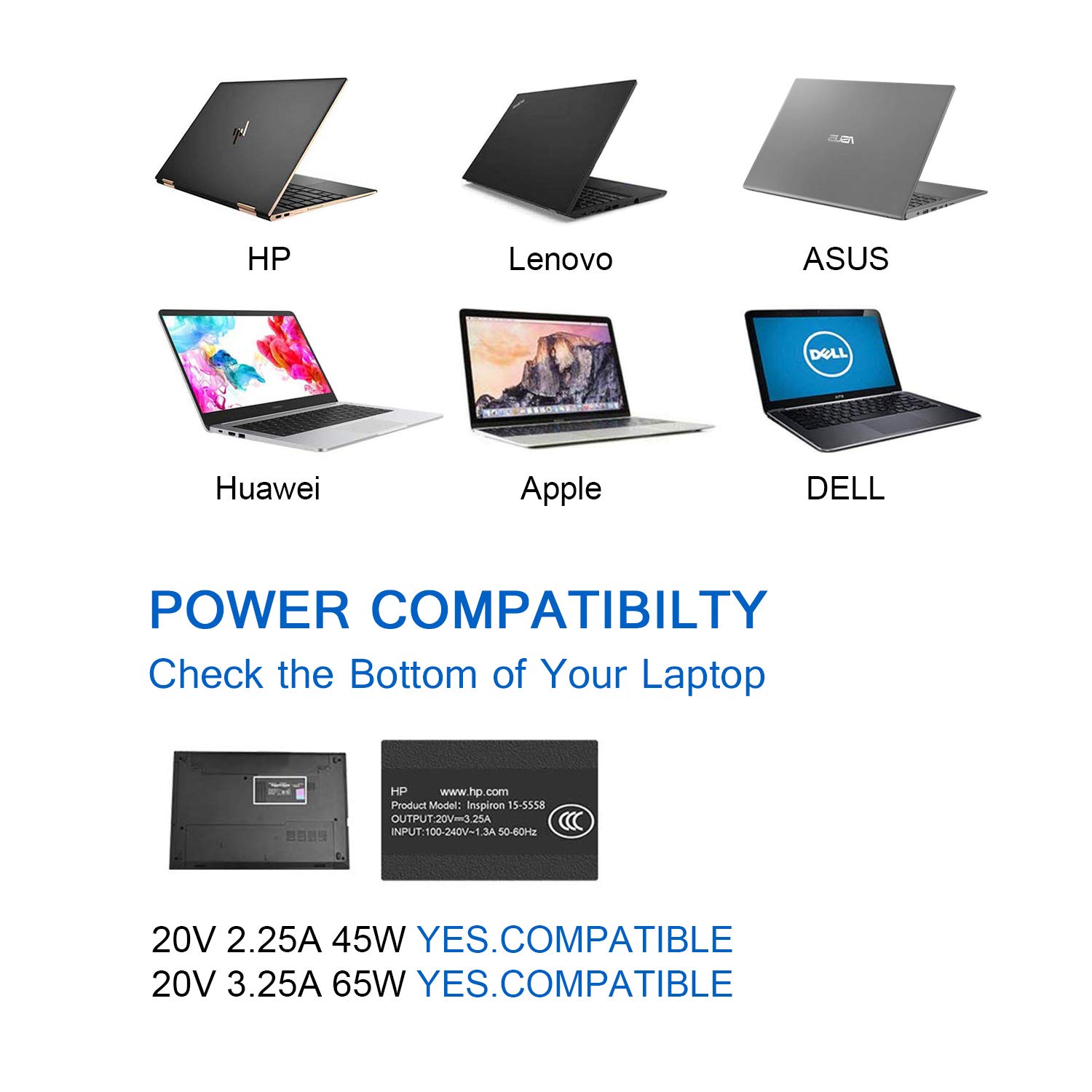 Foto 8 pulgar | Cargador Hibbo, 65 W, 45 W, Usb C, Adaptador De Alimentación Rápida Para Portátil Hp - Venta Internacional.
