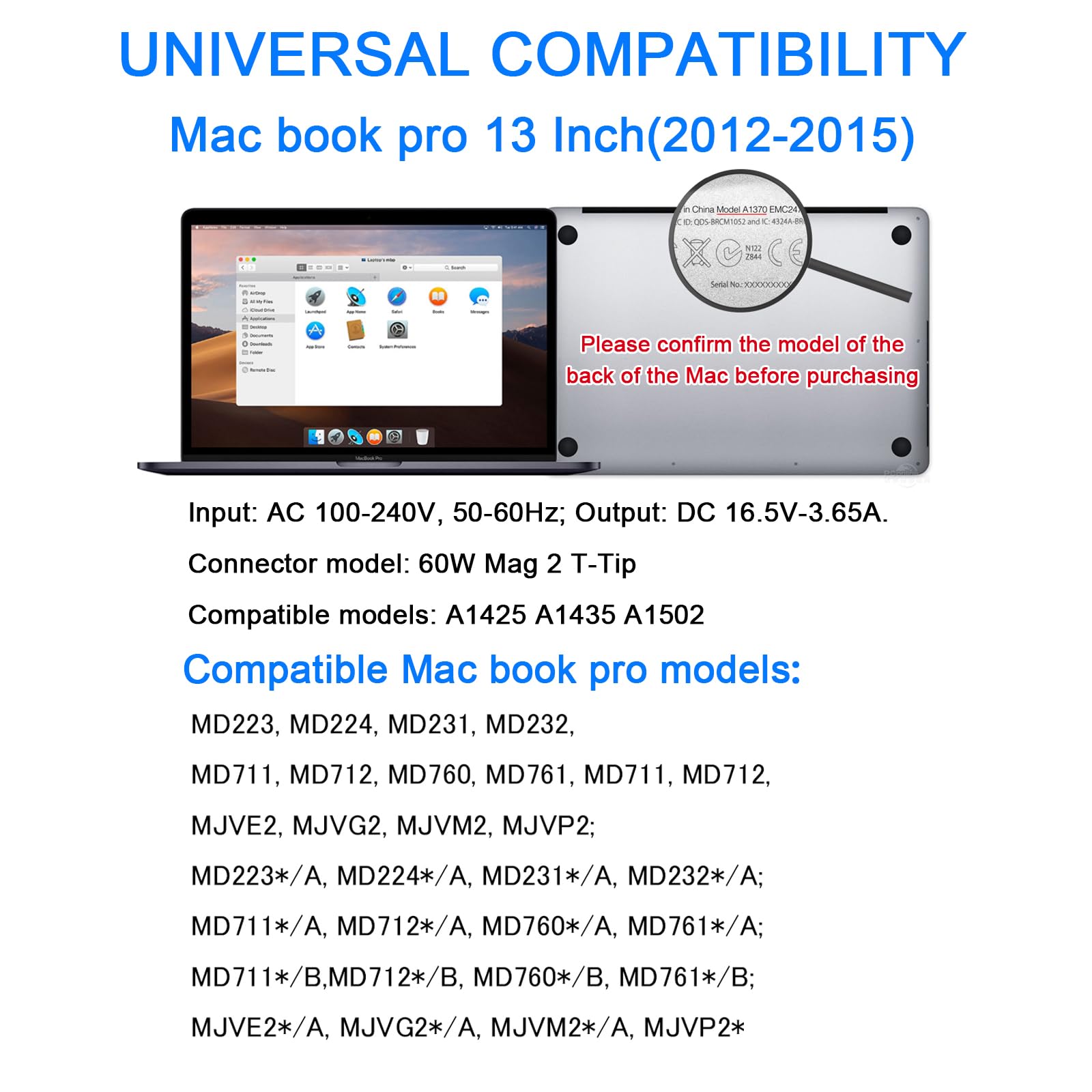 Foto 4 pulgar | Cargador E-powind Magnético Con Punta En T De 60 W Para Mac Book Pro - Venta Internacional.