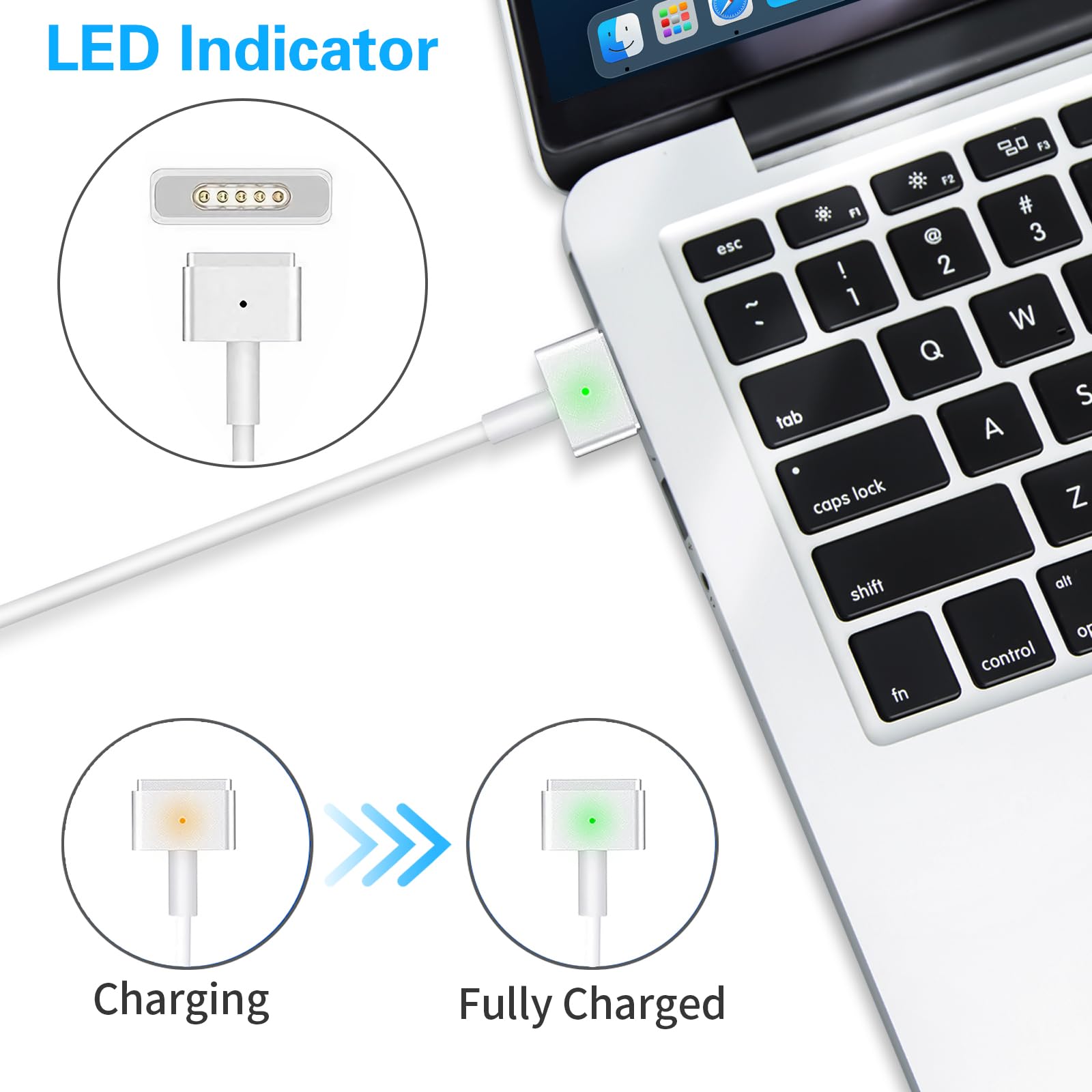 Foto 6 pulgar | Cargador E-powind Magnético Con Punta En T De 60 W Para Mac Book Pro - Venta Internacional.