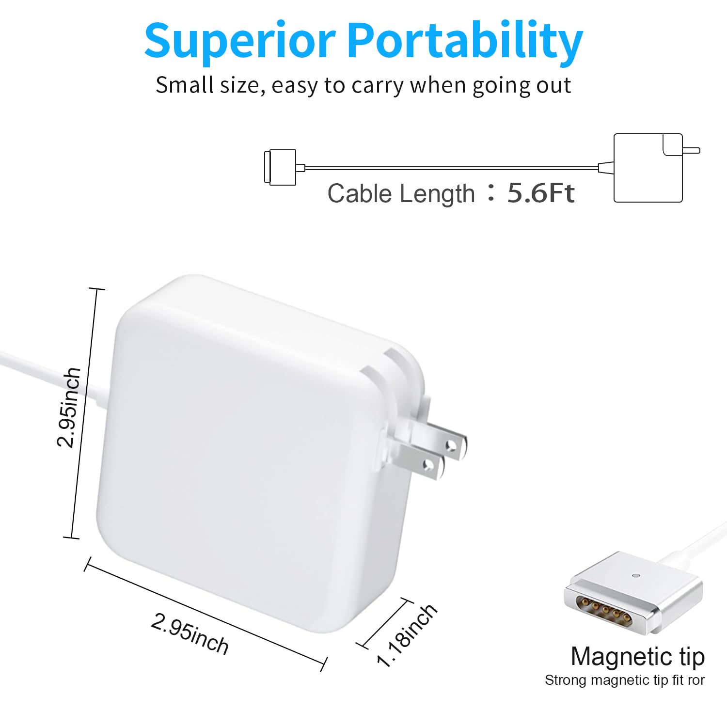 Foto 7 pulgar | Cargador E-powind Magnético Con Punta En T De 60 W Para Mac Book Pro - Venta Internacional.