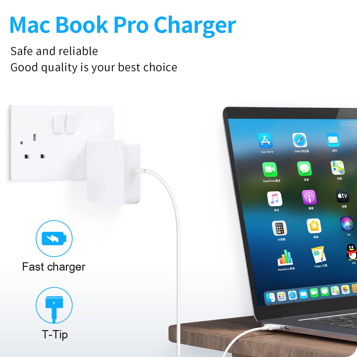 Foto 8 pulgar | Cargador E-powind Magnético Con Punta En T De 60 W Para Mac Book Pro - Venta Internacional.