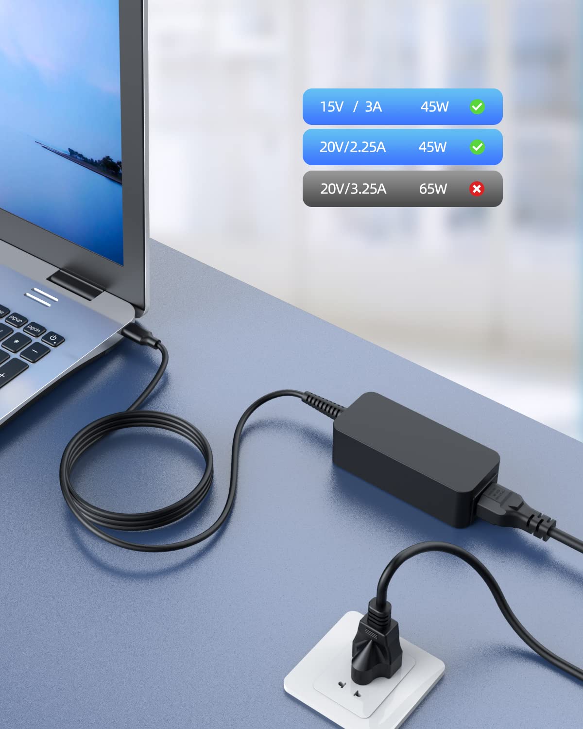 Foto 5 pulgar | Cargador Nicpower 45w 20v-2.25a Usb-c Fast Para Hp Chromebook - Venta Internacional.