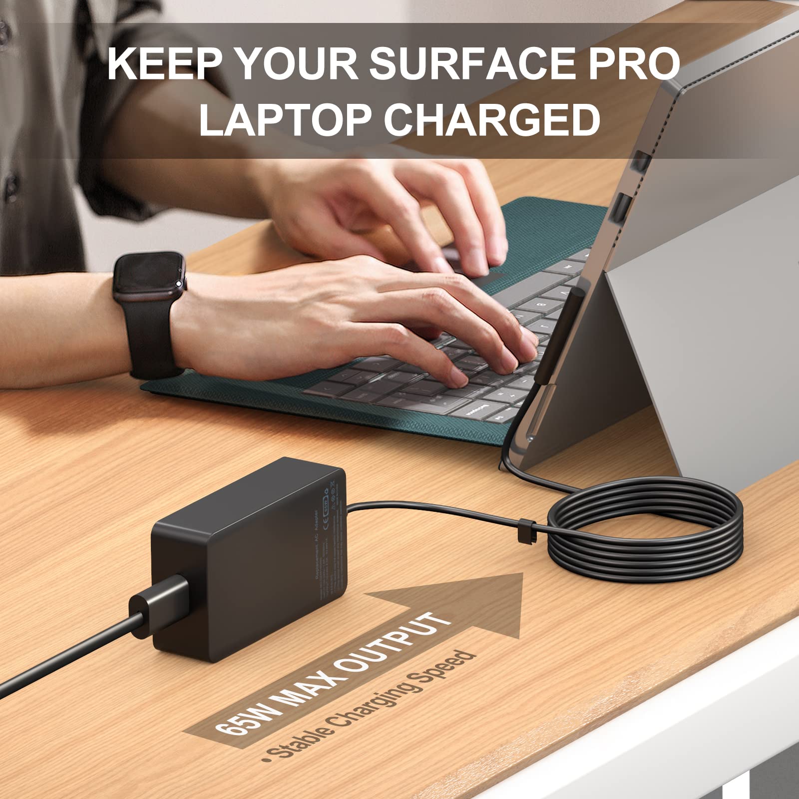 Foto 3 pulgar | Cargador De 65 W Para Microsoft Surface Pro 9, 8, 7+, 7, 6, 5, 4,  - Venta Internacional.