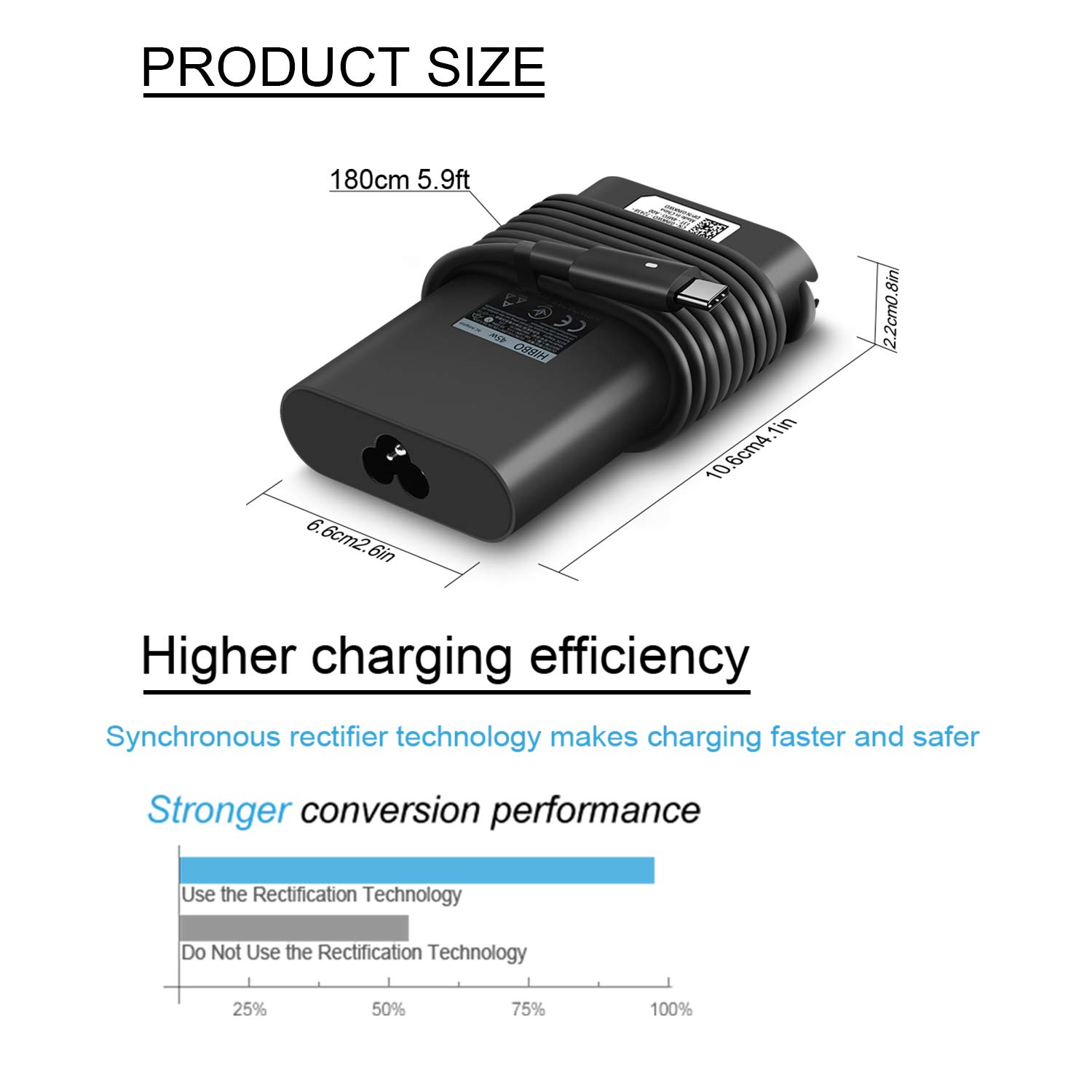 Foto 6 pulgar | Adaptador De Alimentación Rápida Charger Hibbo Usb C De 45 W Para Portátil Dell - Venta Internacional.