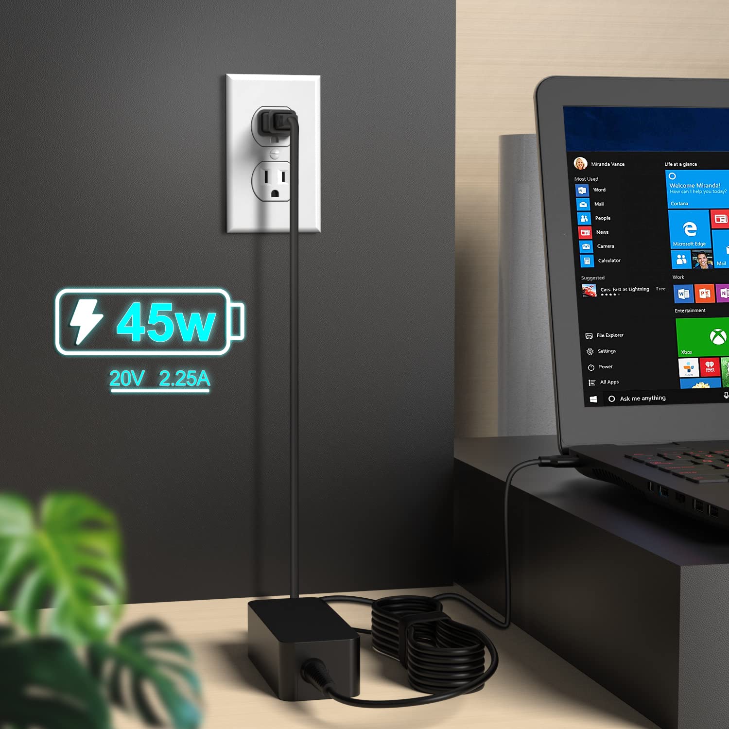Foto 8 pulgar | Cargador Superer Usb C De 45 W Para Lenovo Chromebook 300e 100e 50 - Venta Internacional.