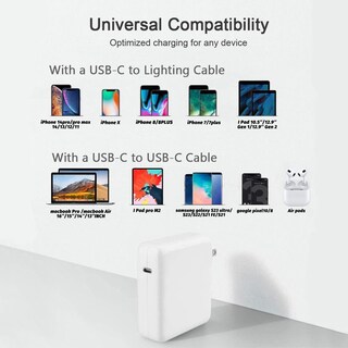 Foto 3 | Cargador Sehonor Usb C De 140 W De Repuesto Para Mac Pro Air 16, 1 - Venta Internacional.
