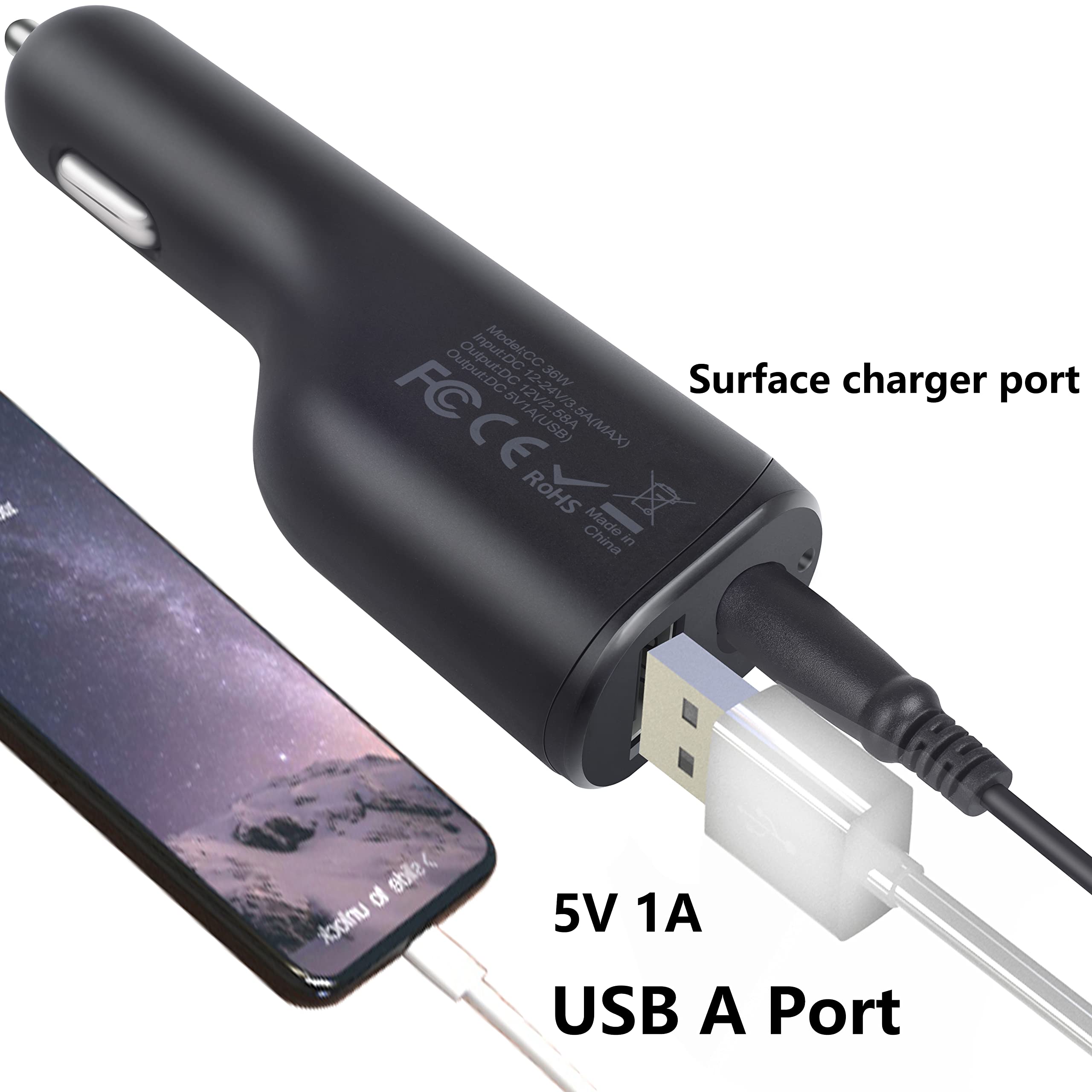 Foto 5 pulgar | Cargador De Coche Ksw Kingdo 36 W 12 V 2.58 A Para Surface Pro/laptop - Venta Internacional.