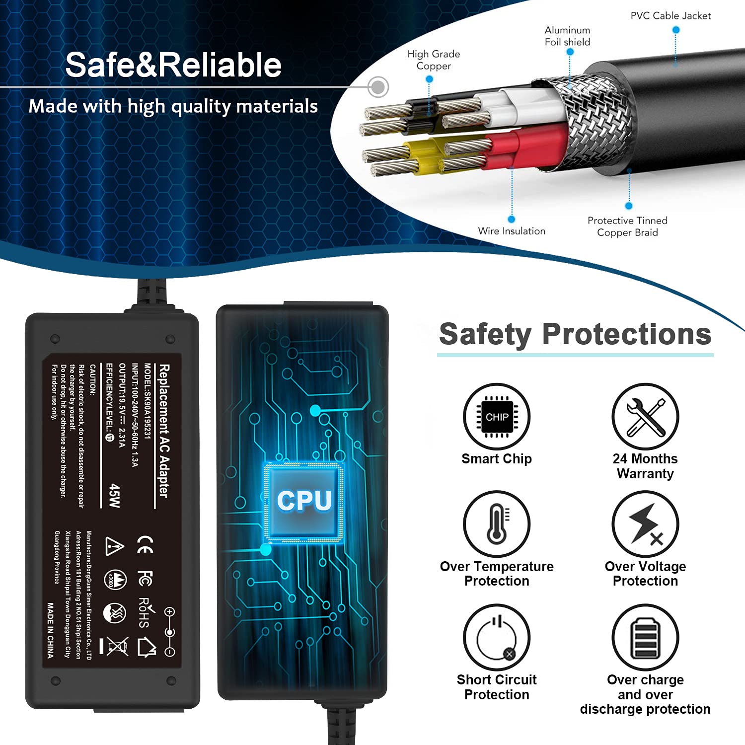 Foto 4 | Cargador De Portátil Ayklczuu 45w 19.5v 2.31a Para Hp 741727-001 - Venta Internacional.