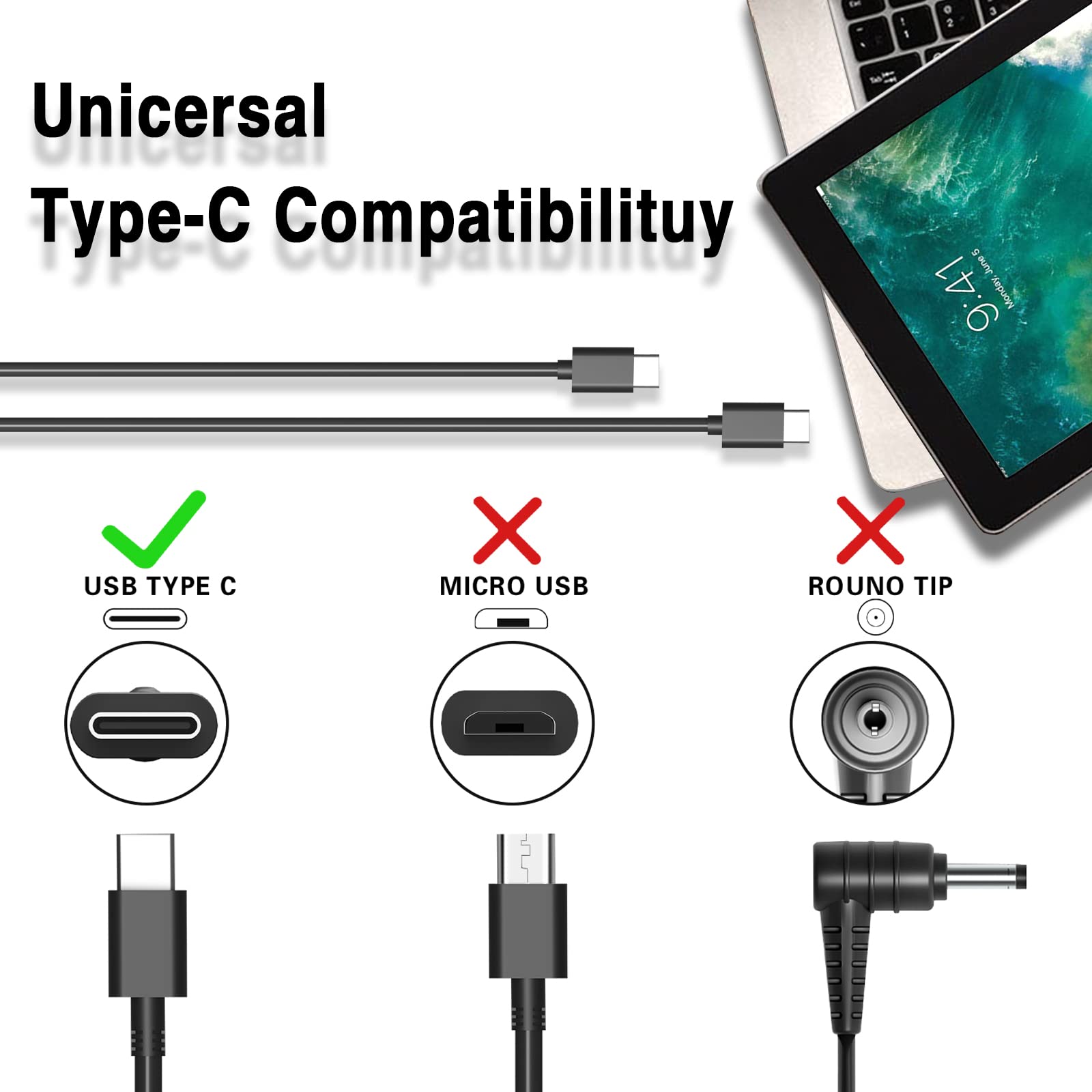 Foto 4 pulgar | Cargador Ybruzrub 65w 45w Usb C Para Dell Latitude 5520 5420 - Venta Internacional.