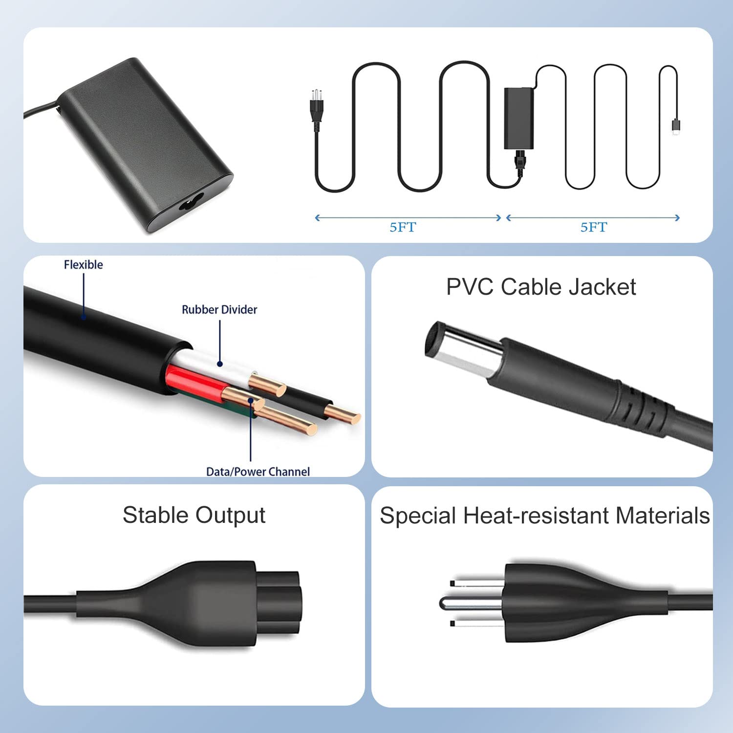 Foto 7 pulgar | Cargador De Portátil Y Adaptador Ac De 65 W Y 19,5 V Para Dell Latitude - Venta Internacional.