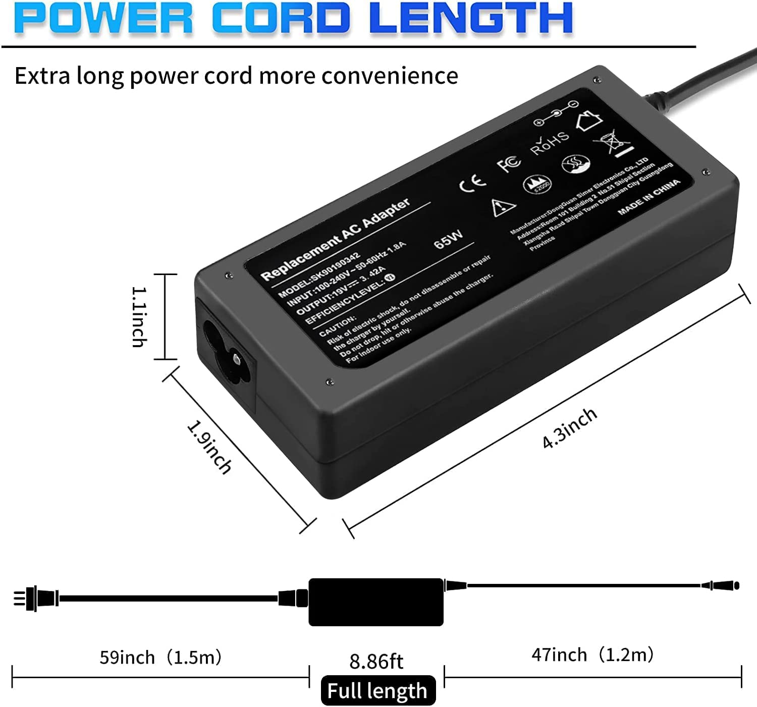 Foto 5 pulgar | Adaptador Ac Easy Style De 65 W, 19 V Y 3,42 A para Acer Repuesto de alta calidad - Venta Internacional.