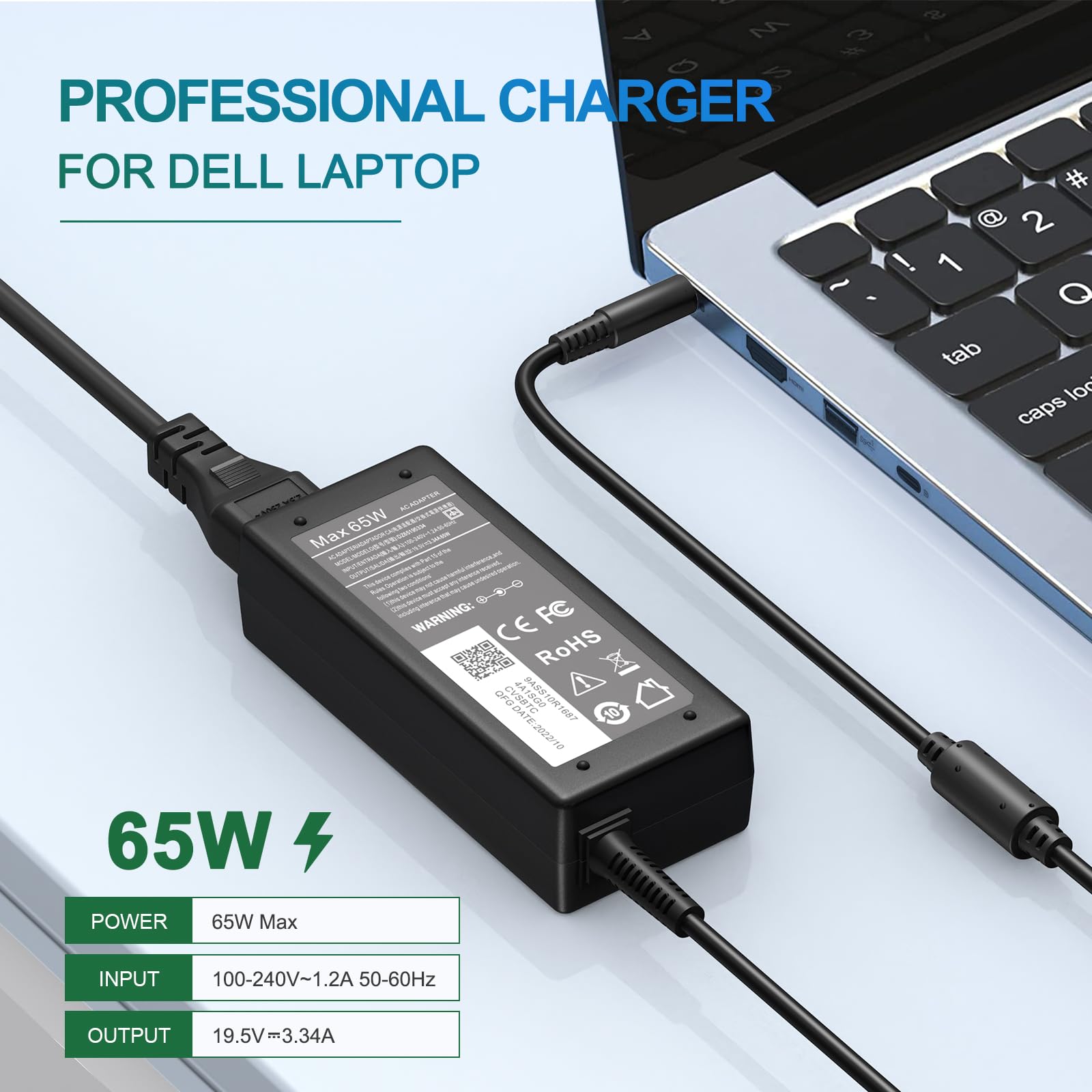 Foto 4 | Cargador Portátil De 65 W Para Dell Inspiron 15 3000 5000 Series - Venta Internacional.
