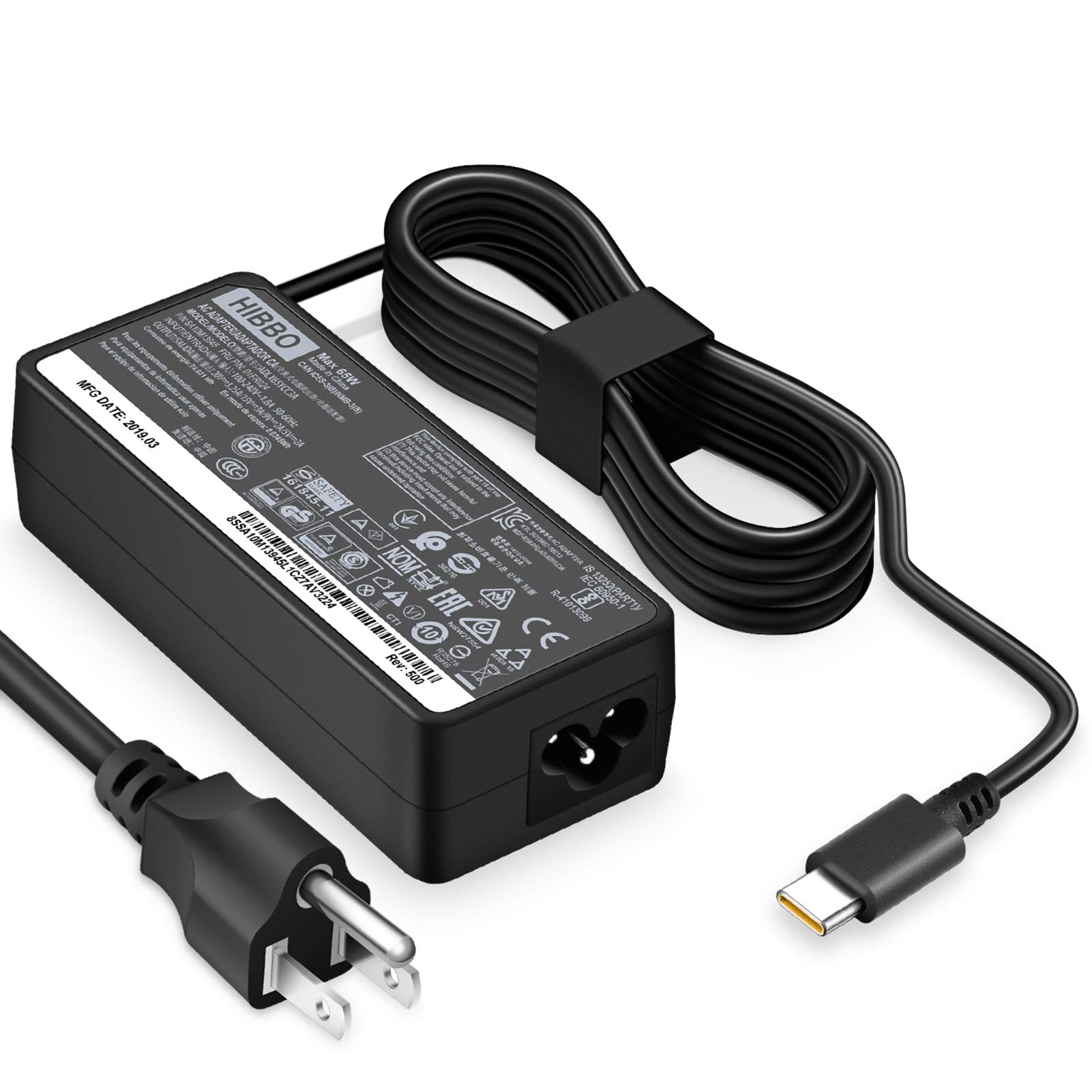 Foto 2 pulgar | Adaptador De Corriente Rápida Charger Hibbo 65w 45w Usb C Para Lenovo La - Venta Internacional.