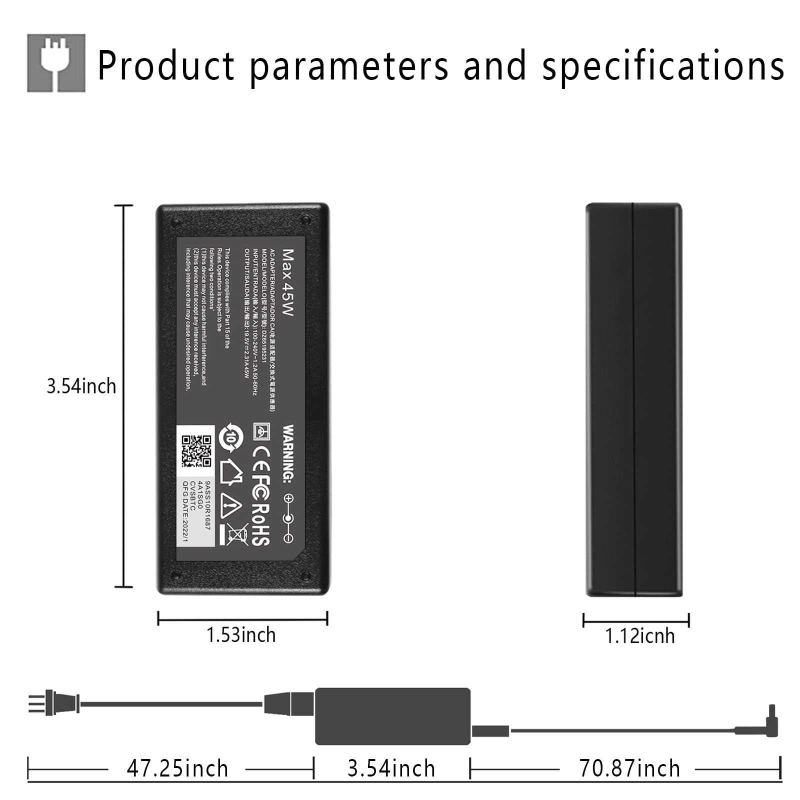 Foto 4 pulgar | Cargador De Portátil Roayewey 45 W, 19,5 V, 2,31 A Para Hp Pavilion X360 - Venta Internacional.