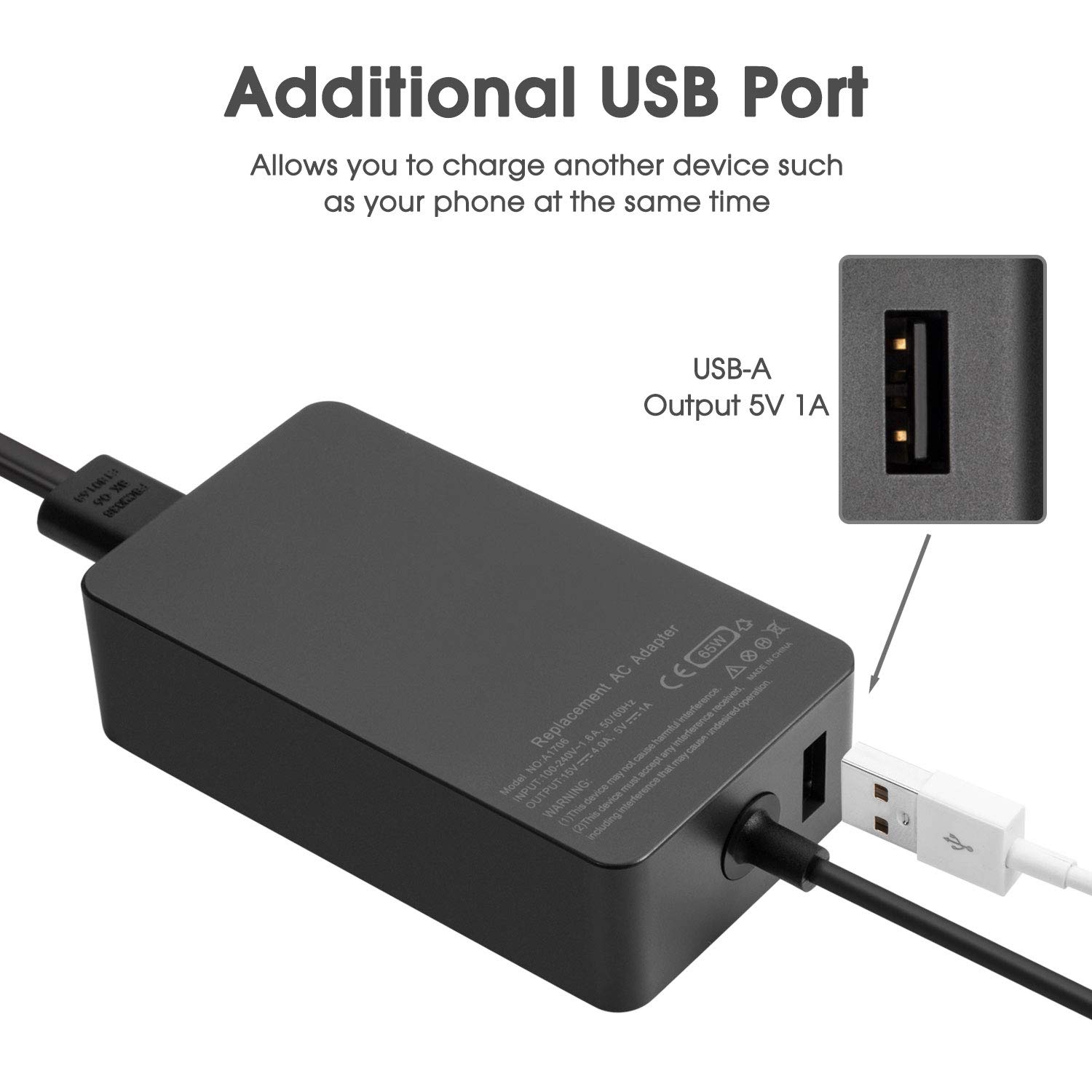 Foto 5 pulgar | Fuente De Alimentación Charger Ptioatns De 65 W Para Surface Pro 3/4/5/6/7/ - Venta Internacional.