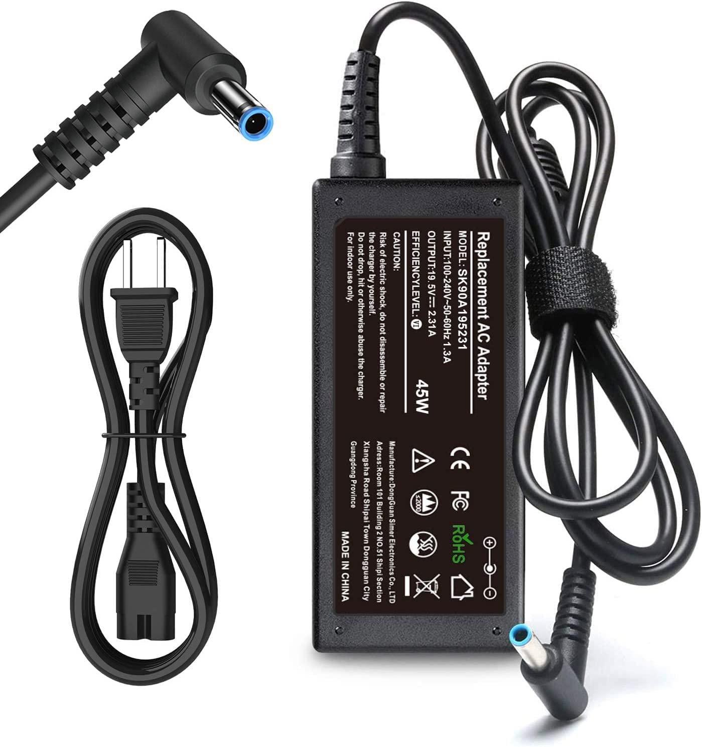 Foto 2 pulgar | Cargador Hp De 45 W, 19,5 V, 2,31 A, Para Portátil Hp, Punta Azul Con Cable - Venta Internacional.