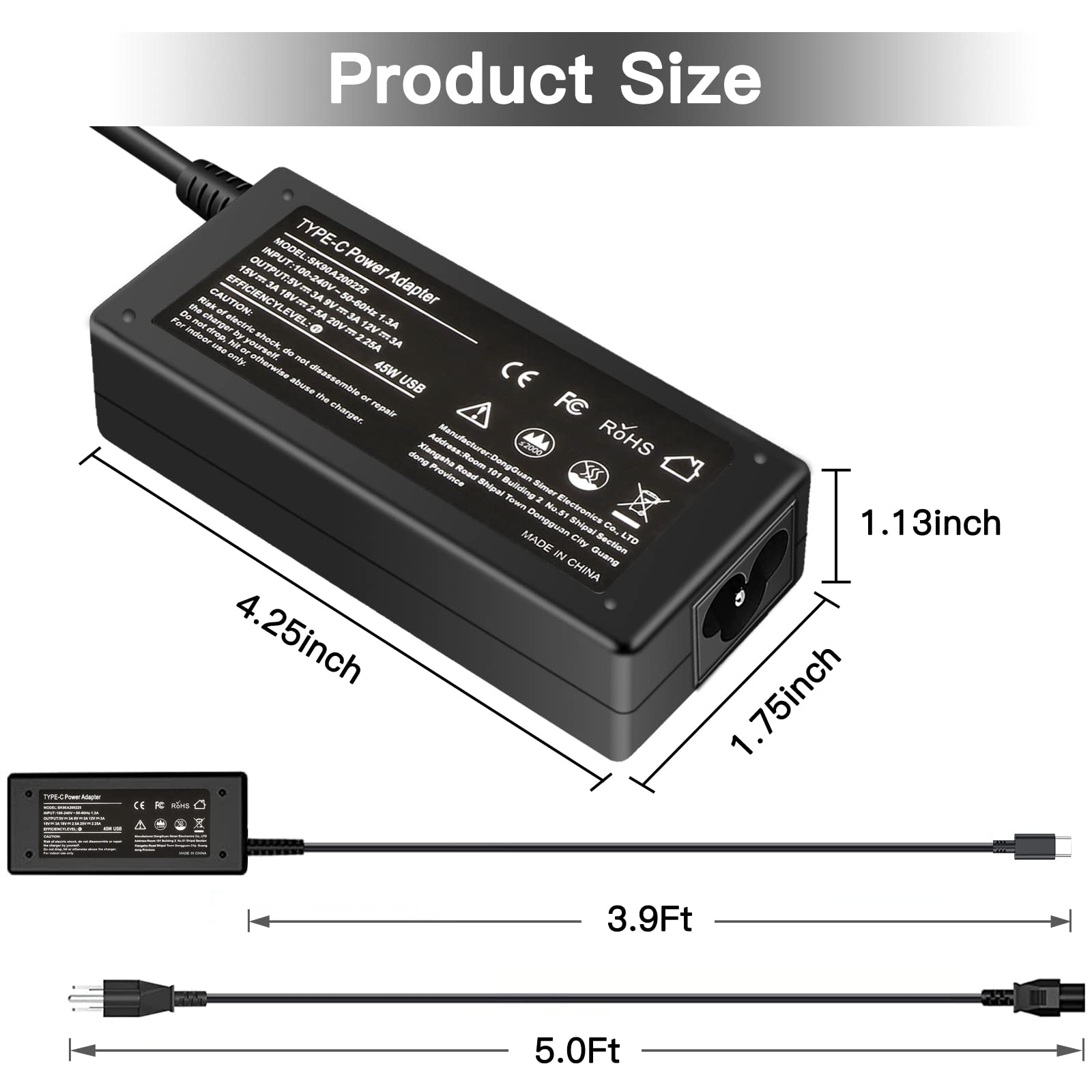 Foto 6 pulgar | Adaptador de Carga Usb C Tipo C de 45 W para Hp Chromebook X360 - Venta Internacional