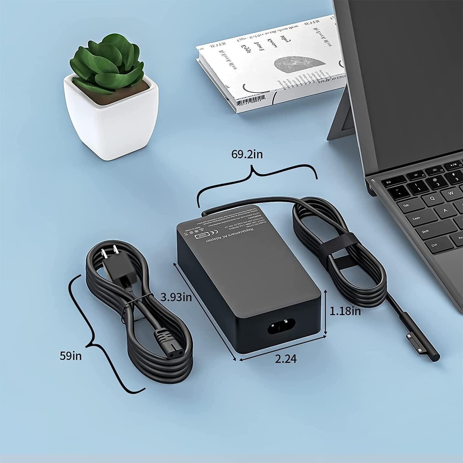 Foto 7 pulgar | Cargador De 65 W Para Microsoft Surface Pro 9/8/7+/7/6/5/4/3/x - Venta Internacional.