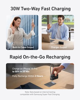 Foto 3 | Cargador Power Bank Anker 3 en 1 De 10.000 Mah con Cable Usb-c de 30 W - Venta Internacional