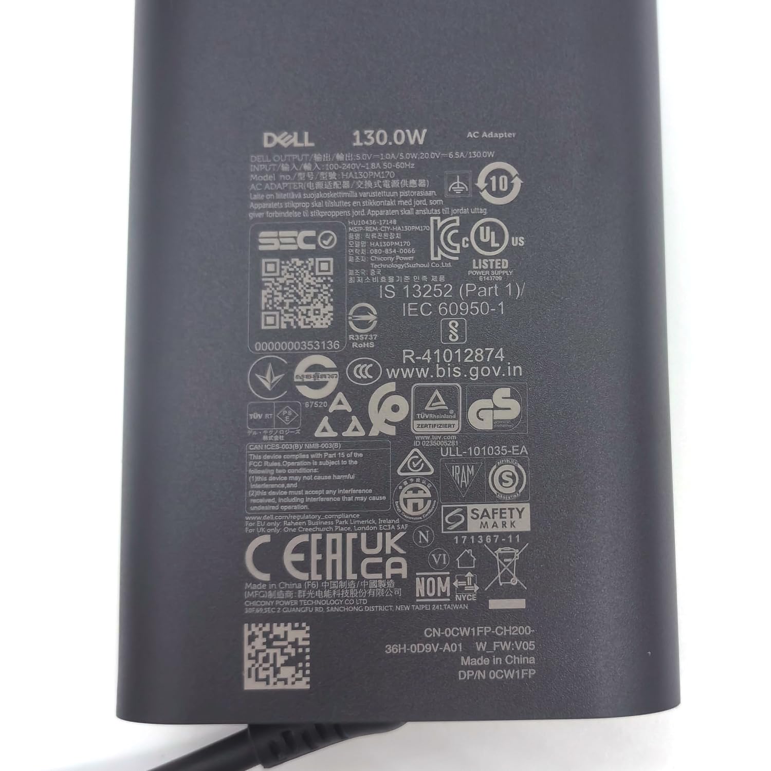 Foto 6 pulgar | Cargador Dell Gan 130 W Usb C Tipo C Adaptador Ac Xps 15 9520 9530 Xps 17 9720 9730 - Venta Internacional