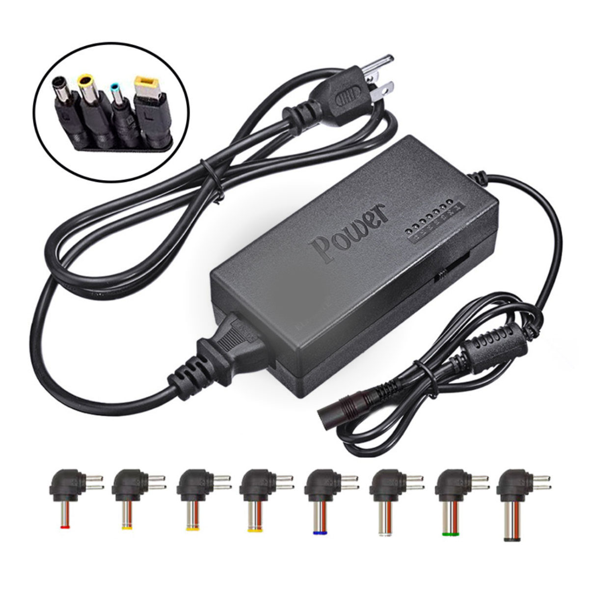 Foto 2 pulgar | Cargador Universal Multilaptops 12 Conectores 12–24v 96w Color Negro